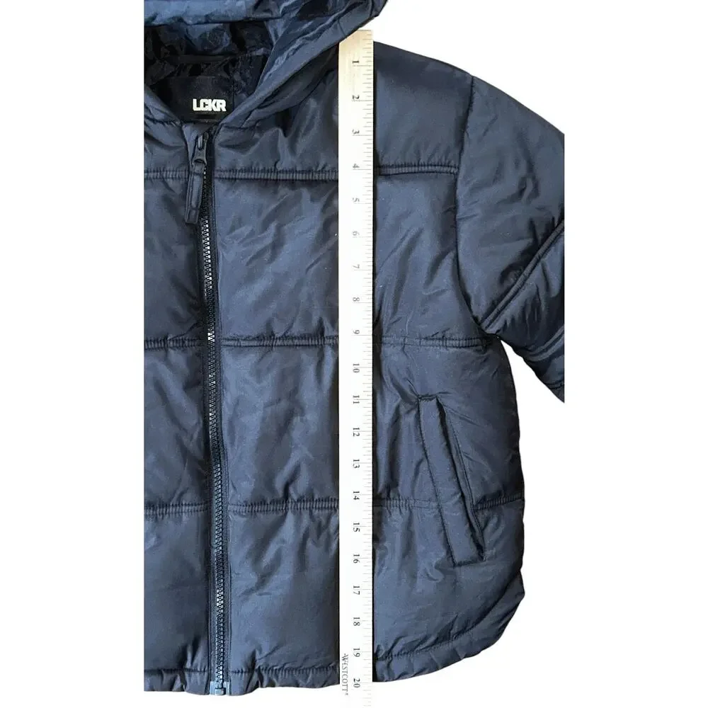 LCKR Foot Locker Black Puffer Jacket Boy's Medium